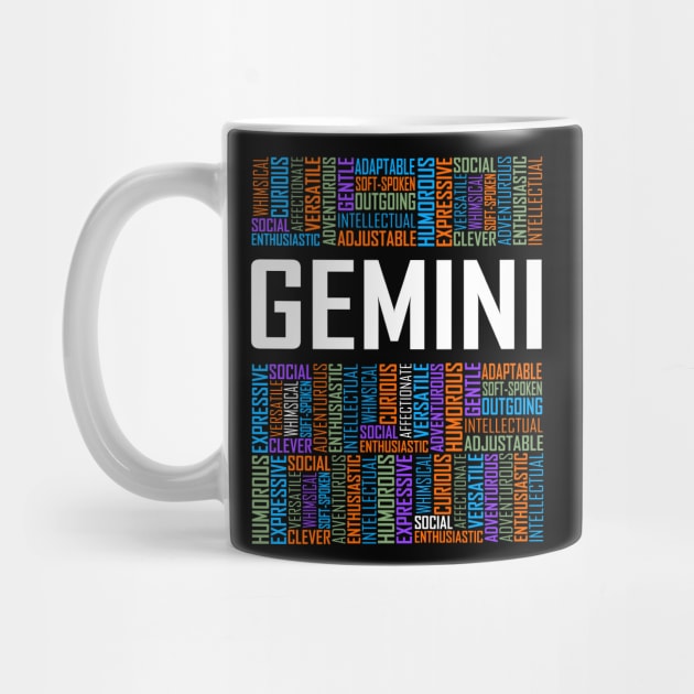 Gemini Zodiac Words by LetsBeginDesigns